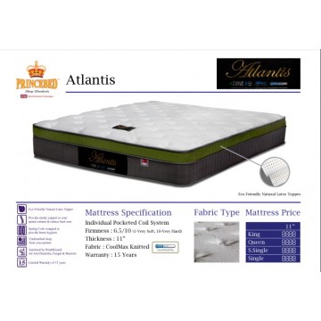 Atlantis CoolMax Euro Top Natural Latex Ortho Firm Pocketed Spring Mattress